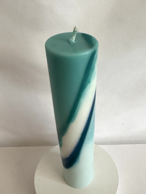 Cylindre Blanc Turquoise